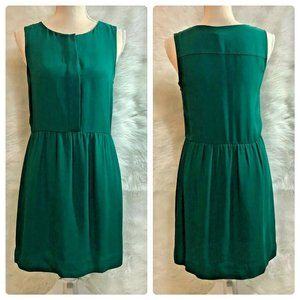J Crew Womens Sz 0 Green Dress Lined With Pockets